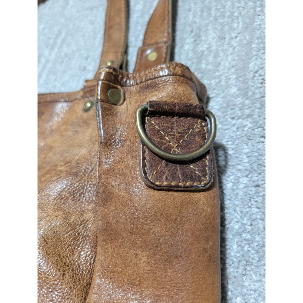 Cowboy Bag Basket Woven Leather Brown Hobo Tote Handbag Bag Purse - Picture 6 of 8